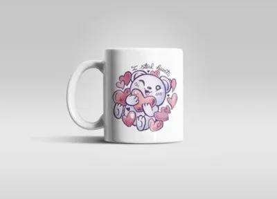 Produktbild von Bärchen Herzen Tasse mit Motiv Kaffeetasse Teetasse mit Henkel