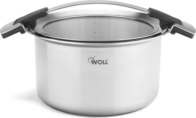 Produktbild von WOLL 124CO, 6 l, Edelstahl, Edelstahl, Keramik, Gas, Halogen, Versiegelte Platte, Schwarz, 24 cm