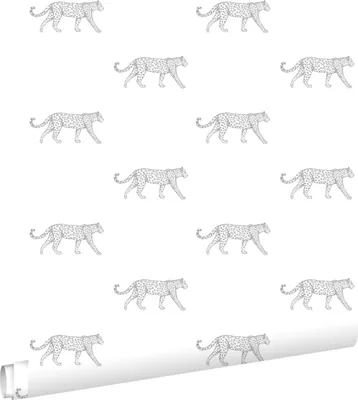 Immagine prodotto di ESTAhome carta da parati pantere bianco e grigio chiaro 53 cm x 10.05 m
