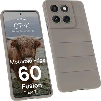 A phone case and a phone with a screen displaying an image of a Highland cow.