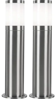 Produktbild von 2er Set LED Stehleuchte, Edelstahl silber, H 50 cm