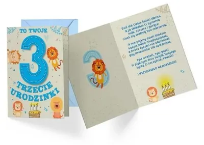 Immagine prodotto di Biglietto di compleanno PR-284 - Biglietto magico per il 3° compleanno di un bambino