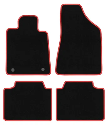 Imagen del producto de Alfombrillas de moqueta para Renault Safrane 1992-2000 (liftback) – juego de 4 piezas, negro/rojo, a medida – Wielganizator CARLUX