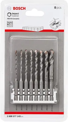 Obrázek produktu pro BOSCH 2608577142 - sada profesionální: Hex-9 Keramika: 3,4,5,6,8,10: Vložka 8