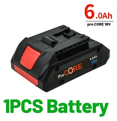 Image de Batterie de rechange pour outil électrique - Batterie Li-Ion 18 V - Capacité 6,0 Ah - Cellules 21700 - Compatible avec BAT609, BAT618, GBA18V8 - 1 pièce