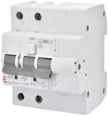 Produktbild von ETI FI-LS-Schalter KZS-4M 2-polig Typ B B25/0,03A