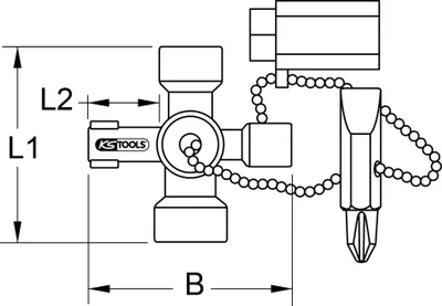 Image de KS TOOLS Mini-Schaltschrankschlüssel, 42mm (130.1010)