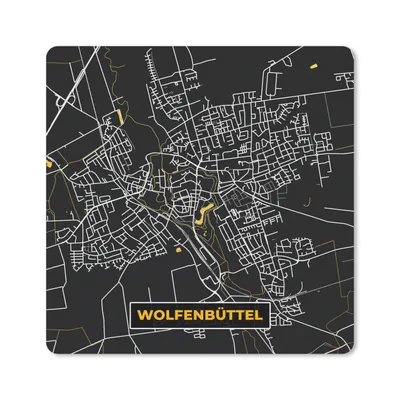 Produktbild von MuchoWow® Mauspad Mousepad Gold - Deutschland - Karte - Stadtplan - Wolfenbüttel 20x20 cm - Mousepads - Maus Mat - Pad - Mausunterlage - Desk Mat - Bureauartikeln