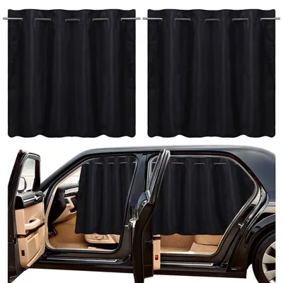 Immagine prodotto di Tende parasole per auto, per finestrini posteriori, oscuranti, con aste, confezione da 2 pezzi, dimensioni 82x68 cm, protezione UV, protezione dal calore