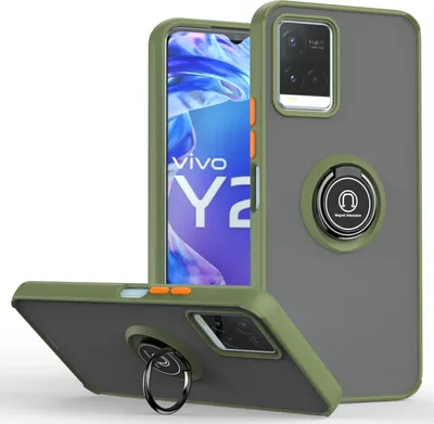 Produktbild von VIVO Y21 Hülle, Ring Halter Ständer Matte Transluzent TPU Rahmen Stoßfest Schutzhülle für VIVO Y21 Grün