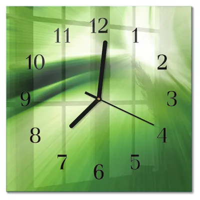 Produktbild von Tulup Glasuhr Wanduhr Küchenuhr Echt-Glas 30x30 cm Modern Dekorativ Geräuschlos Schwarzen Zeigern - Abstraktion