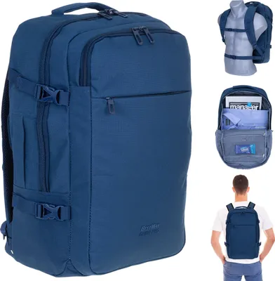 Produktbild von Rucksack Handgepäck Herren Damen Reiserucksack Bestway Cabin Pro Ultimate IATA 30 Liter Laptopfach 40325 5000 Dark Blue Blau + Koffergurt bagboom®