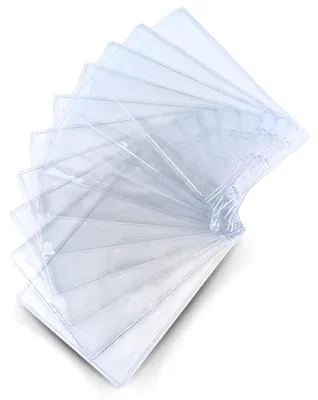 Image de Porte-badge de protection format DIN A6 (documents 105 x 148 mm), montage vertical, transparent - - Livraison rapide et qualité supérieure (25 pièces, format portrait)