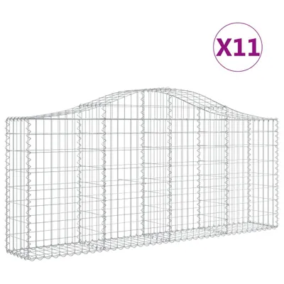 Produktbild von Gabionen mit Hochbogen 11 Stk. 200x30x80/100cm Verzinktes Eisen
