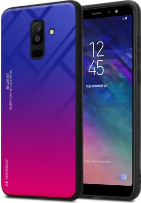 Produktbild von Cadorabo Hülle für Samsung Galaxy A6 PLUS 2018 Schutz Hülle in Schwarz Handyhülle TPU Etui Cover Case Tempered Glas