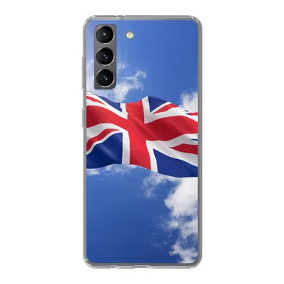 Produktbild von MuchoWow® Handyhülle Schutzhülle Hülle für Samsung Galaxy S21 Die Flagge des Vereinigten Königreichs weht am Himmel Silikon Softcase Handy Hülle - Softcase