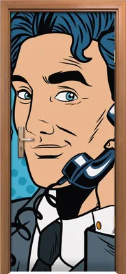Produktbild von Türposter 80x200 cm Türaufkleber Türtapete Türfolie Klebefolie Geschäftsmann Pop Art Cartoon