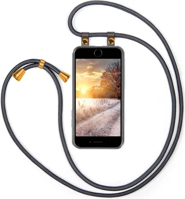 Produktbild von UMHÄNGEHÜLLE + KORDEL für iPhone 7 / iPhone 8, Farbe:Shiny Grey