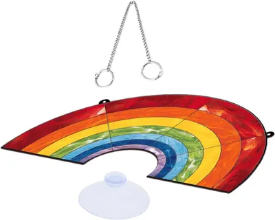 Produktbild von Hängende Acryl-Regenbogendekoration 25x12,8cm für Fenster, Balkon, Wohnzimmer und Garten