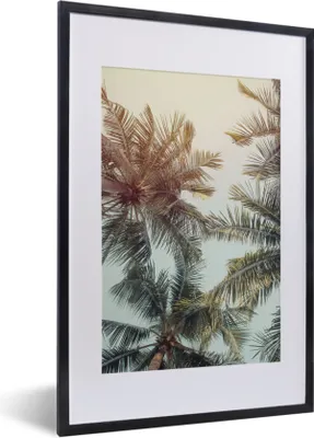 Produktbild von MuchoWow® Gerahmtes Poster Palme - Sommer - Tropisch 40x60 cm - Poster mit Schwarzem Bilderrahmen Wandposter Rahmen Foto Bilder - Poster in Rahmen