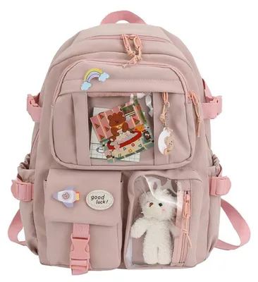 Produktbild von Omgoods – Niedlicher Rucksack mit süßen Anhängern und Accessoires