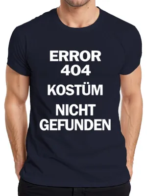 Productafbeelding van Fout 404: Kostuum niet gevonden. Programmeur, carnaval, Halloween, heren T-shirt, marineblauw, maat S
