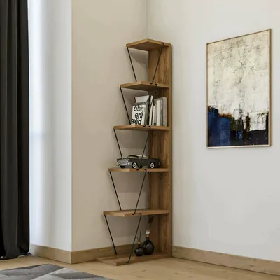 Immagine prodotto di Dmora Libreria Erminia 22x50x150h cm Marrone, 5 Ripiani Portata Ripiani 6