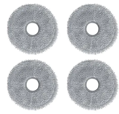 Productafbeelding van Wasbare dweilpads - 4 stuks vervangende dweilstoffen voor robotstofzuigers - Accessoires voor stofzuig- en dweilrobots - Wit