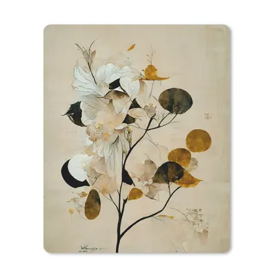 Produktbild von MuchoWow® Mauspad Mousepad Blumen - Blätter - Baum - Pastell 19x23 cm - Mousepads - Maus Mat - Pad - Mausunterlage - Mauspads - Spielen