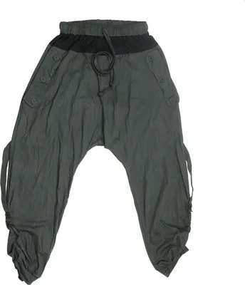 Produktbild von Haremshose - Pluderhose mit Raffung - Goa Style - khaki-schwarz - one size - Jersey