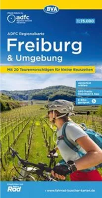Immagine prodotto di Carta regionale ADFC di Friburgo e dintorni 1:75.000, resistente agli strappi e alle intemperie, download tracce GPS