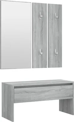 Image de vidaXL Ensemble de vestiaire Gris Sonoma Bois composite