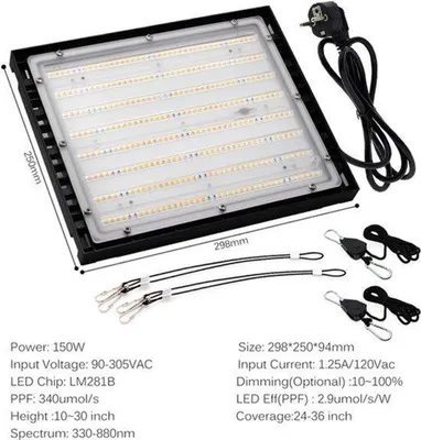Produktbild von Pflanzenlampe mit Vollspektrum – 150 W, dimmbar – LED-Wachstumslampe – für Anbauraum und Pflanzen