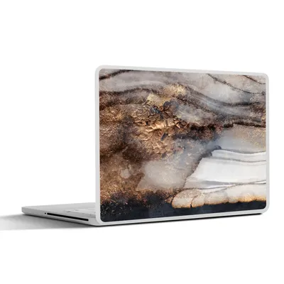 Produktbild von MuchoWow® Laptop Aufkleber Sticker Cover Sturm - Gold - Abstrakt 25x18 cm - Laptop-Deko
