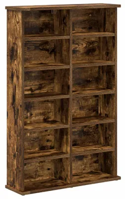 Obrázek produktu pro CD regál, barva kouřová dubová, rozměry 60 x 17 x 92 cm, materiál: dřevovláknitá deska