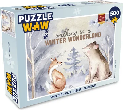 Obrázek produktu pro MuchoWow MuchoWow® Puzzle 500 ks Zima - liška - medvěd - sníh