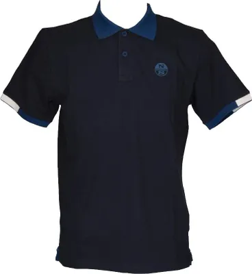 Zdjęcie produktu dla Koszulka polo męska NORTH SAILS z krótkim rękawem, kołnierzykiem i guzikami, nr katalogowy 692400, koszulka polo na sezon letni z nadrukiem, rozmiar IT 3XL – EU XXL – USA XL, 95% bawełna, 5% Elasthan