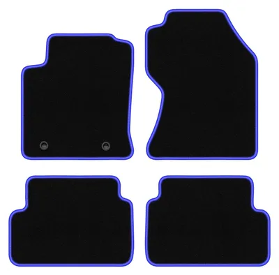 Produktbild von Fußmatten Velours Schwarz/Blau für Ford Focus MK1 FL 2001-2004 Set 4-tlg