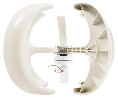 Obrázok produktu pre Veterná turbína – generátor – 600 W, 12 V – 5 lopatiek – generátor s permanentnými magnetmi (PMG) – nabíjací regulátor IP67 – tvar lampy, 90 x 60 cm – biela farba