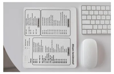 Produktbild von Mauspad mit Tastenkürzeln für macOS | Shortcuts in Weiß