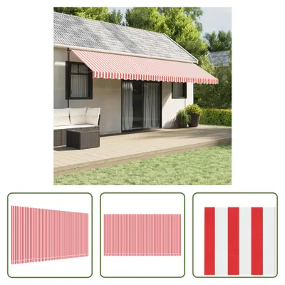 Obrázek produktu pro The Living Store Červenobílý pruhovaný potah markýzy 6x3 m