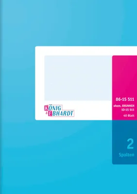 Produktbild von KÖNIG & EBHARDT Spaltenbuch DIN A5 2 Spalten 40 Blatt hellblau