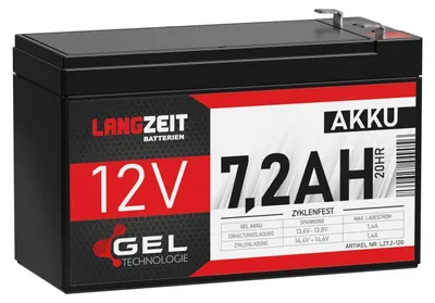 Produktbild von Akku 7,2AH 12V Blei Gel Batterie USV UPS Systeme MODELLBAU ers. 7Ah 12-Volt