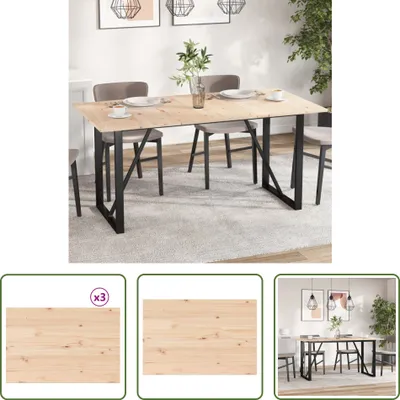 Produktbild von The Living Store Tischplatten 3 Stk. 80x53x1,7 cm Rechteckig Massivholz Kiefer