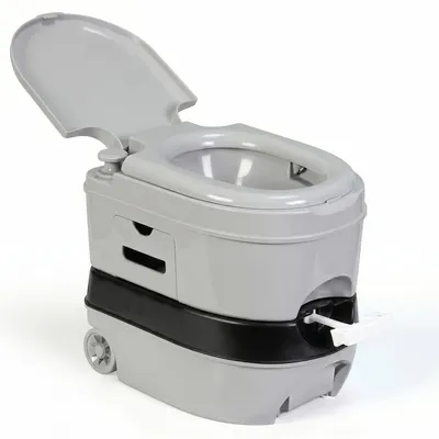 Produktbild von Briebe WC1196G Tragbare Campingtoilette Rollen 22L Chemietoilette Klo Camper, Camping, Caravan Grau