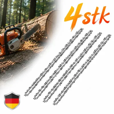 Immagine prodotto di 4 catene per motosega, compatibili con Husqvarna 135 Mark II, lunghezza 35 cm, passo 3/8 LP, spessore 1,3 mm, 52 maglie, catena a mezzalama
