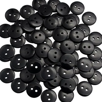 Obrázok produktu pre Kruhové plastové gombíky, 9 mm, čierne, so 4 očkami