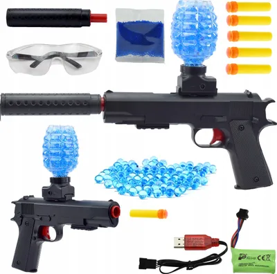 Produktbild von Lolex | Spielzeugpistole - Auf Gelkugeln - 400g - Schalldämpfer - 1000 Kugeln - Kinderspielzeug