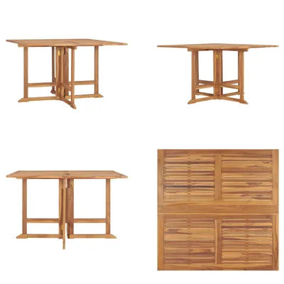 Image de vidaXL Table de jardin pliante 110x110x75 cm Teck massif - Table de jardin - Tables de jardin - Table de jardin en bois - Table de jardin en bois massif