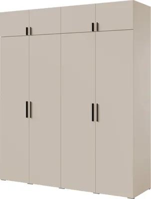 Kleiderschrank, Drehtürenschrank Kaschmir mit Ablageflächen und Kleiderstangen Breite 200 cm